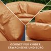 Green Bean Sitzsack Sofa aus Kunstleder mit EPS Perlen Füllung - Lounge im Sitzsack-Design 90 x 50 cm mit ergonomischer Rückenlehne - Cognac Bild 3