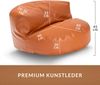Green Bean Sitzsack Sofa aus Kunstleder mit EPS Perlen Füllung - Lounge im Sitzsack-Design 90 x 50 cm mit ergonomischer Rückenlehne - Cognac Bild 4