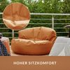 Green Bean Sitzsack Sofa aus Kunstleder mit EPS Perlen Füllung - Lounge im Sitzsack-Design 90 x 50 cm mit ergonomischer Rückenlehne - Cognac Bild 5