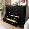 Kommode 79x39,5x80,5 cm - Elegantes Design mit 5 strukturierten Schubladen Bild 4