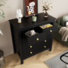 Kommode 79x39,5x80,5 cm - Elegantes Design mit 5 strukturierten Schubladen Bild 5