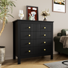 Kommode 79x39,5x80,5 cm - Elegantes Design mit 5 strukturierten Schubladen Bild 2