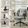 Leawin Drehstuhl Ergonomischer Bürostuhl mit Air-Lordosenstütze & breitem Sitz, Bequemer Schreibtischstuhl mit Rollen, weich gepolstert, 150 kg Bild 4