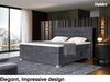 MEBLINI Boxspringbett Elektrisch EDISON 180x200 cm mit Bettkasten - H3/Dunkelgrau Samt Polsterbett - Doppelbett mit Toppers & Taschenfederkern-Matratzen Bild 3