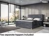MEBLINI Boxspringbett Elektrisch EDISON 180x200 cm mit Bettkasten - H3/Dunkelgrau Samt Polsterbett - Doppelbett mit Toppers & Taschenfederkern-Matratzen Bild 5