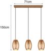 LED Pendelleuchte 3-flammig in Coffee mit ausgefallenem Stanzmuster, B: 71cm Bild 4