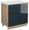 Küchenunterschrank Fame-Line Dunkelblau Hochglanz 80 cm , AP Marmor Vicco Bild 1