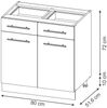 Küchenunterschrank Fame-Line Dunkelblau Hochglanz 80 cm , AP Marmor Vicco Bild 3