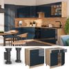 Küchenunterschrank Fame-Line Dunkelblau Hochglanz 80 cm , AP Marmor Vicco Bild 4