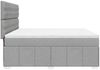 vidaXL Boxspringbett mit Matratze Hellgrau 180x200 cm Stoff 3291754 Bild 5