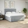 vidaXL Boxspringbett mit Matratze Hellgrau 180x200 cm Stoff 3291754 Bild 3