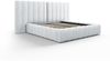 Micadoni Bett Kelp mit Doppelkopfteil Strukturierter Stoff Moly Hellgrau 160x200 Bild 3