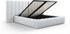 Micadoni Bett Kelp mit Doppelkopfteil Strukturierter Stoff Moly Hellgrau 160x200 Bild 4
