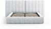 Micadoni Bett Kelp mit Doppelkopfteil Strukturierter Stoff Moly Hellgrau 160x200 Bild 2