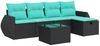 vidaXL 6-tlg. Garten-Sofagarnitur mit Kissen Schwarz Poly Rattan 3325573 Bild 2