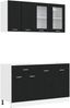 vidaXL Kücheneinheit LYON 4 pcs Schwarze Eiche Holzwerkstoff 3445848 Bild 2