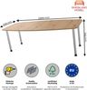 Rheinland Möbel Konferenztisch KONTI 220x103 cm – ovaler Besprechungstisch in Asteiche mit verchromten Rundrohrfüßen & Kabelauslass, Meetingtisch für 6–8 Personen, moderner XXL-Tisch fürs Büro & Besprechungsraum Bild 3