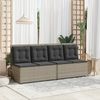 vidaXL Gartenbank Verstellbar mit Kissen Hellgrau Poly Rattan 368969 Bild 3