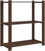 vidaXL Lagerregal mit 3 Böden Braun 80x38x90 cm Massivholz Kiefer 373397 Bild 2