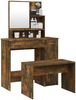 Schminktisch-Set, Kosmetiktisch Räuchereiche 86,5 x 35 x 136 cm Bild 3