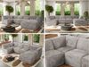 Modulares XXL-Ecksofa MODARO 5M, U-Form, Wohnlandschaft, 5-teilig, freistehend, Wohnzimmer Couch, HR-Schaumstoff - Hellgrau Cord - Rechts Bild 2