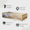 Kinderbett Bodenbett 80x180 cm mit Rausfallschutz & Lattenrost Montessori Bett Bed Gitterbett Kinder Jugendbett Einzelbett | natur weitere Größen 80x160 | 90x200 | 120x200 | 140x200 cm Bild 3