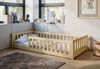 Kinderbett Bodenbett 80x180 cm mit Rausfallschutz & Lattenrost Montessori Bett Bed Gitterbett Kinder Jugendbett Einzelbett | natur weitere Größen 80x160 | 90x200 | 120x200 | 140x200 cm Bild 2