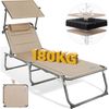 Homecall Sonnenliege mit Dach, schnell trocknender Schaumstoff, XXL, 200x70 cm - (Beige) Bild 1