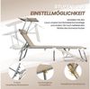 Homecall Sonnenliege mit Dach, schnell trocknender Schaumstoff, XXL, 200x70 cm - (Beige) Bild 3