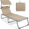Homecall Sonnenliege mit Dach, schnell trocknender Schaumstoff, XXL, 200x70 cm - (Beige) Bild 2
