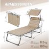Homecall Sonnenliege mit Dach, schnell trocknender Schaumstoff, XXL, 200x70 cm - (Beige) Bild 4