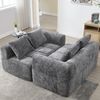 2-Sitzer Sofa aus Chenille mit Seitentaschen & Kissen, 158 x 90 x 60 cm, Grau Bild 2