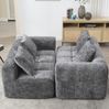 2-Sitzer Sofa aus Chenille mit Seitentaschen & Kissen, 158 x 90 x 60 cm, Grau Bild 5