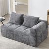 2-Sitzer Sofa aus Chenille mit Seitentaschen & Kissen, 158 x 90 x 60 cm, Grau Bild 3
