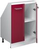 Küchenschrank für Dachschrägen R-Line Rot Hochglanz/Weiß 60 cm mit 2 Türen Vicco Bild 4
