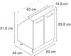Küchenschrank für Dachschrägen R-Line Rot Hochglanz/Weiß 60 cm mit 2 Türen Vicco Bild 2