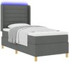 vidaXL Boxspringbett mit LED-Lichtleisten Grau 90 x 190 cm Stoff 3343603 Bild 3