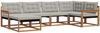 vidaXL Outdoor-Sofagarnitur mit Kissen 6 pcs Natürlich und Hellgrau 3369618 Bild 2