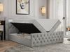 Boxspringbett, Stauraumbett mit Bettkasten, LED - GOLD-9 - 160x200cm - Hellgrau Velours - H3 Bild 2