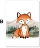 Poster Kinder Wald Tiere Fuchs Waschbär Reh Eule Fuchs Braunbär und Berge als Deko Print ohne Rahmen - F / 70x100cm Bild 4