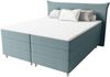 99rooms Zeus Boxspringbett 140x200 cm Strukturstoff INARI Pastellblau Taschen-Federung Bild 5