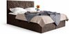 MEBLINI Boxspringbett BORGIO 120x200 cm mit Bettkasten – H3/Braun Samt Polsterbett - Gepolstert Doppelbett mit Matratze und Topper - Polsterbett mit Stauraum - Bett mit Kopfteil – Stauraumbett Bild 2