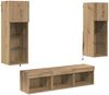 vidaXL TV-Wandgeräte 5 pcs Schwarz Eichen-Optik Holzwerkstoff 3402924 Bild 2