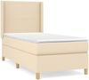 vidaXL Boxspringbett mit Matratze Stoff Creme 80x200 cm, Härtegrad: H2 [3131790] Bild 2