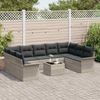 vidaXL Gartensofa-set mit Kissen 10 pcs Hellgrau Poly-Rattan 3345532 Bild 3