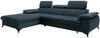 Vente-unique - SAMARA Sofa SamtStoff Blau - B 193 cm x H 75 cm x L 280 cm Bild 4