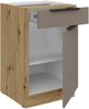 Küchen Unterschrank 50 cm Küche ARIA Sandgrau ultra matt + Eiche Artisan matt, hochwertige Fronten mit Anti Fingerprint Beschichtung Küchenzeile Küchenblock Bild 3