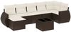 vidaXL 8-tlg. Garten-Sofagarnitur mit Kissen Braun Poly Rattan 3221692 Bild 2