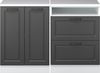 Dachschrägenschrank-Set Rion Anthrazit Landhaus 120 cm 2er Set Schrankkorpuss 60 cm Tiefe Vicco Bild 4