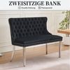 SeedWave Esszimmerstuhl Esszimmerbank Samt Polsterbank, Ziernieten & Verstellbaren Stahlfüßen, Französischer Luxusstil Sitzbank inkl. Rückenlehne mit Knopfheftung Bild 4